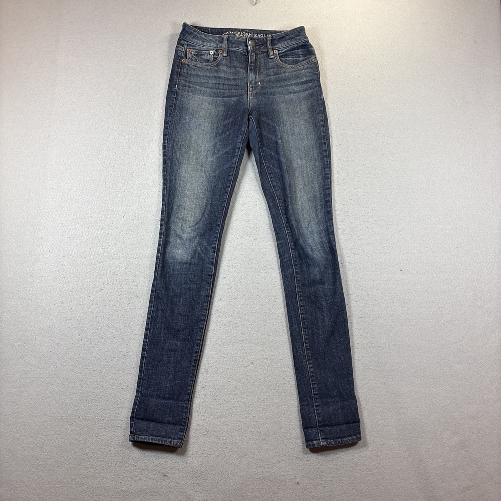 American Eagle Super Hi-Rise Jegging Women 2 X Long Blue Dream Jean Medium Wash